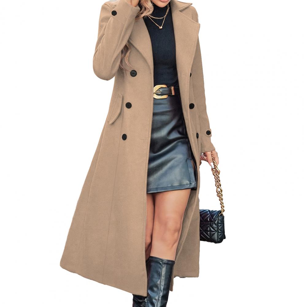 Wool Coat Peacoat - Cappotto Invernale da Donna, Lungo in