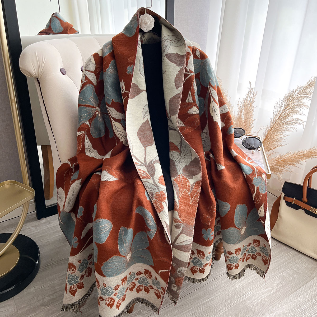 Shawl Wrap Winter - Donne Addensare Lusso Inverno Paisley Sciarpe